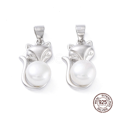 Rhodium Plated 925 Sterling Silver Pendants STER-A044-01MP-1