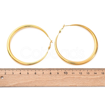 304 Stainless Steel Hoop Earrings EJEW-Z093-01G-02-1