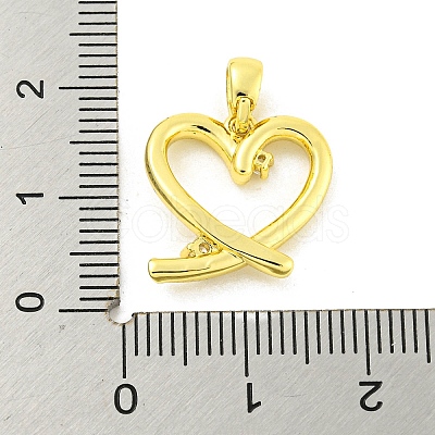 Brass Micro Pave Clear Cubic Zirconia Pendants KK-P263-09A-G-1