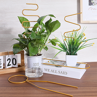 4Pcs 4 Styles Iron Flower Plant Supports FIND-CN0001-62A-1