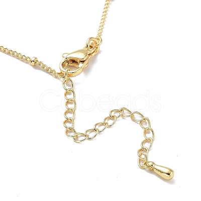 Initial Letter Brass Pendant Necklace NJEW-A015-21G-F-1