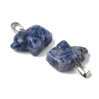 Natural Blue Spot Jasper Pendants G-B127-02P-06-1