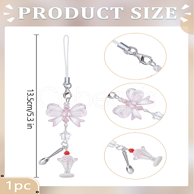 1Pc Resin & Alloy Mobile Straps AJEW-LP0006-21A-1