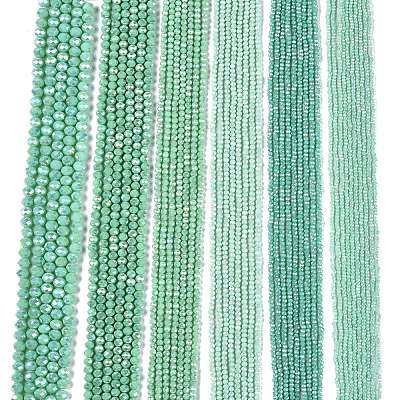 Electroplate Glass Beads Strands X-EGLA-A044-P6mm-B14-1