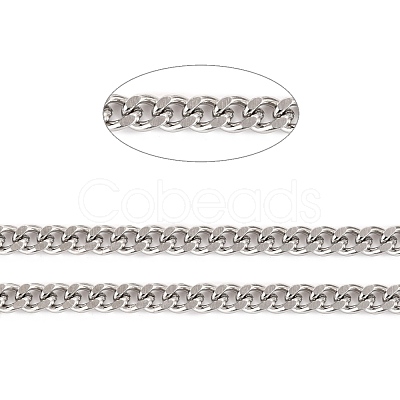 Tarnish Resistant 304 Stainless Steel Cuban Link Chains CHS-K016-03C-P-1