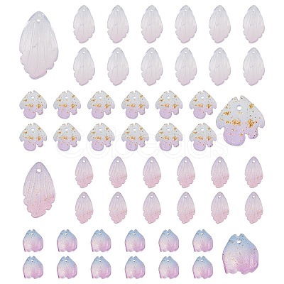 80Pcs 4 Style Glass Pendants GLAA-SC0001-63-1