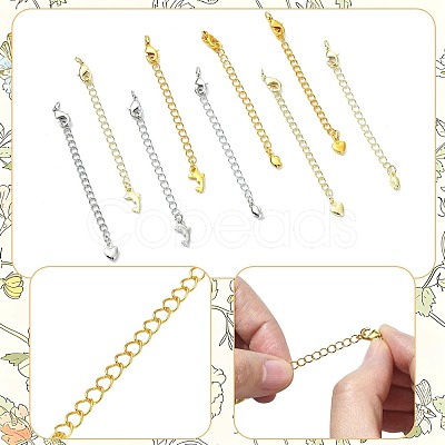 18Pcs 9 Styles Brass Chain Extender KK-FS0002-09-1