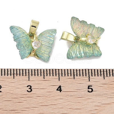 Golden Rack Plating Brass Micro Pave Cubic Zirconia Pendants KK-R161-06G-02-1