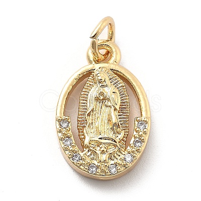 Rack Plating Brass with Cubic Zirconia Pendants KK-Q017-06D-G-1