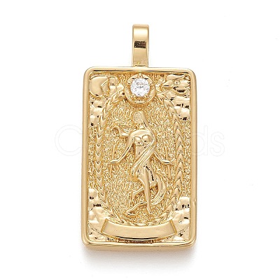 Brass Micro Pave Clear Cubic Zirconia Pendants X-ZIRC-Z004-01M-1