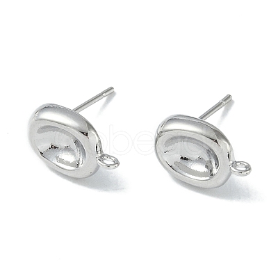 Brass Stud Earring Findings EJEW-H006-01P-1