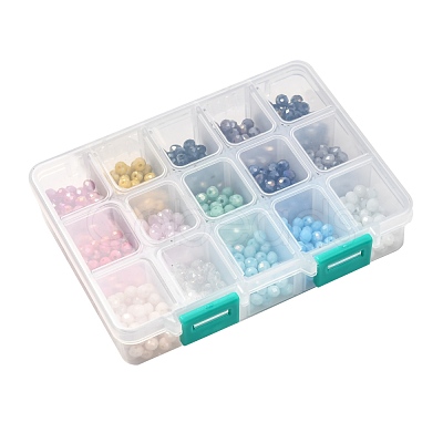 15 Colors Electroplate Glass Beads EGLA-JP0002-02E-6mm-1
