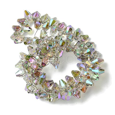Transparent Electroplate Glass Beads Strands GLAA-K064-06A-HP02-1