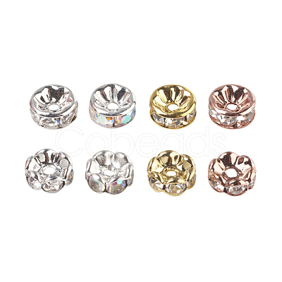 Brass Rhinestone Spacer Beads RB-JP0002-01-1