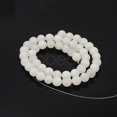 Natural Round White Jade Bead Strands G-P070-01-12mm-1