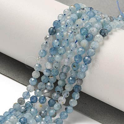 Natural Aquamarine Beads Strands G-F509-10-4mm-01-1