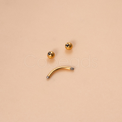 G23 Titanium Eyebrow Round Ball Curved Barbell Eyebrow Rings WGFD71D-40-1