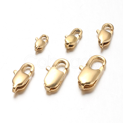Ion Plating(IP) 304 Stainless Steel Lobster Claw Clasps Hand Polished STAS-F094-05F-G-1