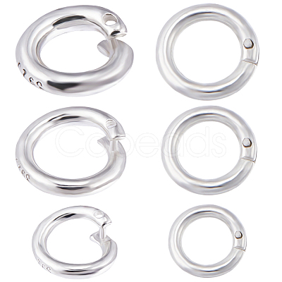 9Pcs 3 Size 925 Sterling Silver Twister Clasps STER-BBC0001-76-1