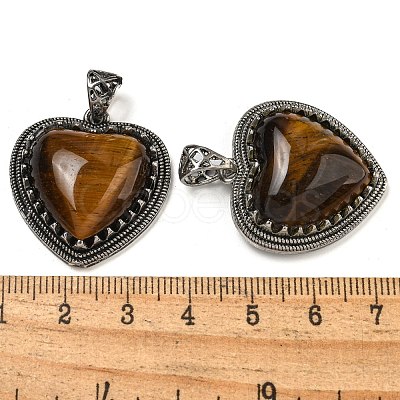 Natural Tiger Eye Pendants G-A095-01AS-07-1