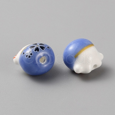 Handmade Porcelain Beads PORC-WH0006-02C-1