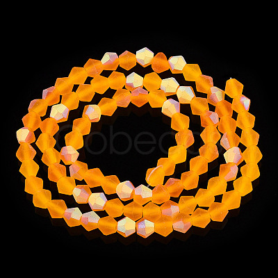 Imitate Austrian Crystal Bicone Frosted Glass Beads Strands EGLA-A039-T6mm-MB23-1