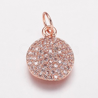 Brass Cubic Zirconia Charms KK-P134-25-1