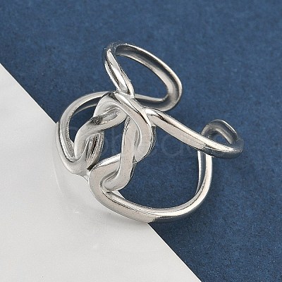 304 Stainless Steel Open Cuff Rings for Women RJEW-A079-04C-P-1