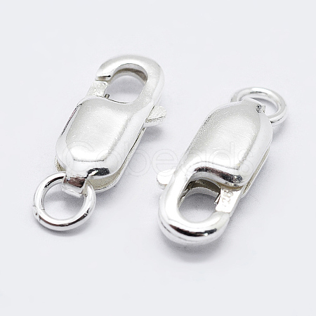 925 Sterling Silver Lobster Claw Clasps STER-K167-075A-S-1