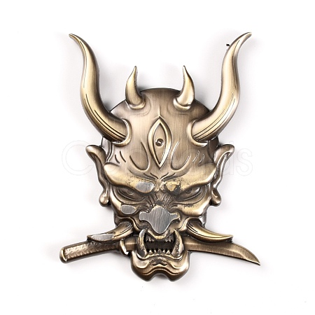 Ghost Warrior Zinc Alloy Car Stickers DIY-WH0321-98AB-1