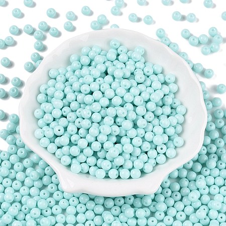 Opaque Baking Paint Glass Beads DGLA-T004-02O-1
