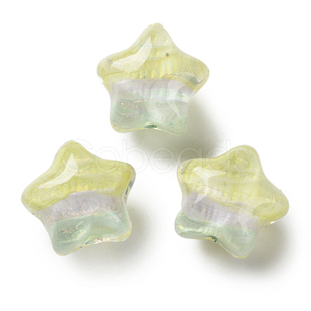 Gradient Color Transparent Hand-drawed Acrylic Beads TACR-P012-01B-13-1