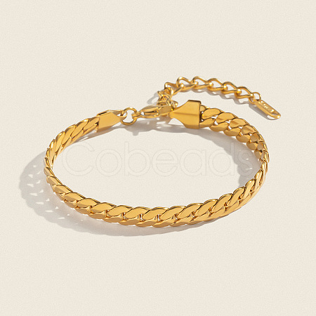 304 Stainless Steel Cuban Link Chain Bracelets for Women LS-TJ2572-1