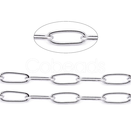 Tarnish Resistant 304 Stainless Steel Paperclip Chains CHS-F010-01B-P-01-1