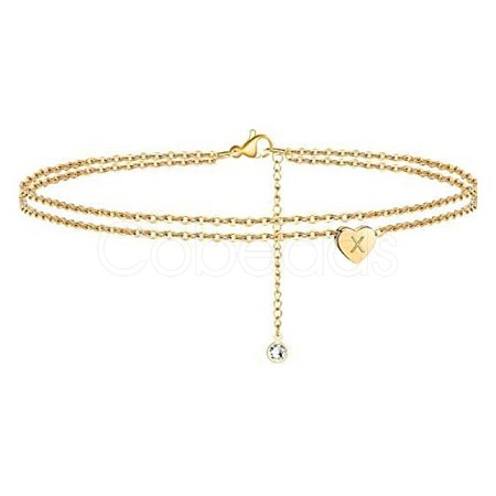 Heart Brass with Crystal Rhinestone Anklets FS-WGC43DA-15-1