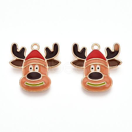 Christmas Theme Alloy Enamel Pendants ENAM-N056-403E-1