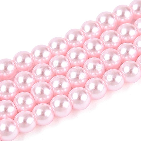 Baking Paint Pearlized Glass Pearl Round Bead Strands X-HY-Q003-6mm-05-01-1
