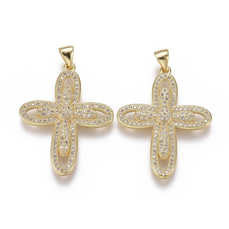 Brass Micro Pave Cubic Zirconia Pendants ZIRC-F115-16G-1