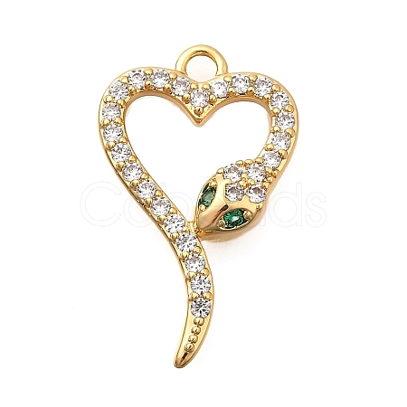 Brass Micro Pave Cubic Zirconia Pendants KK-B147-06A-G-1