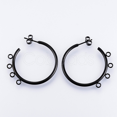 PVD Vacuum Plating 304 Stainless Steel Stud Earring Findings STAS-Q231-02D-1