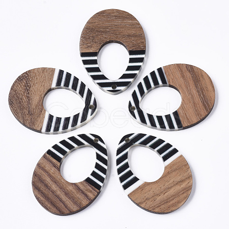 Resin & Walnut Wood Pendants X-RESI-T035-13-1