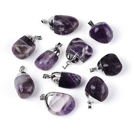 Natural Amethyst Pendants G-N360-05P-03-1