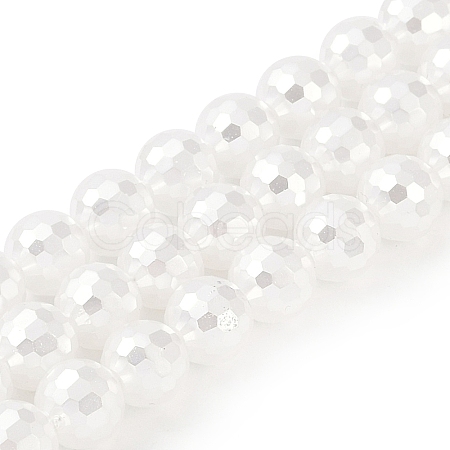 Electroplated Glass Pearl Beads Strands BSHE-C007-A01-01-1-1