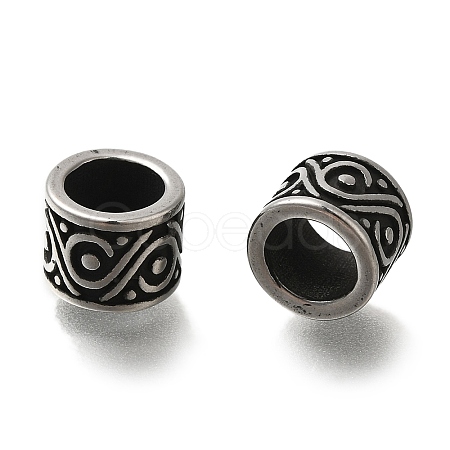 304 Stainless Steel European Beads STAS-D191-03AS-1