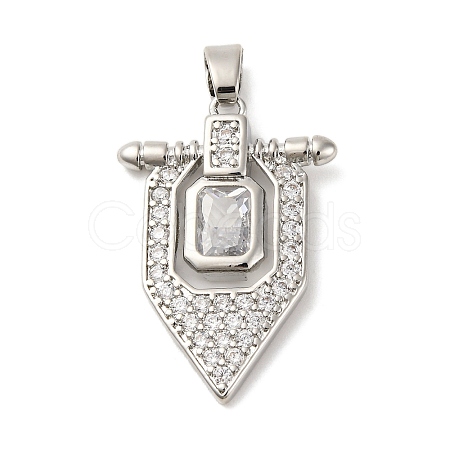 Brass Pendants with Cubic Zirconia KK-D536-16P-1