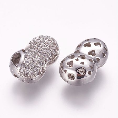 Brass Micro Pave Cubic Zirconia Beads ZIRC-F054-25P-1