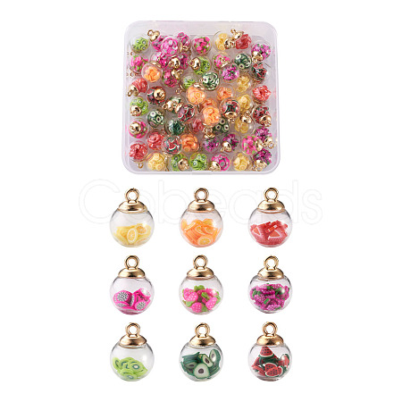 Transparent Glass Globe Pendants GLAA-TA0001-07-1