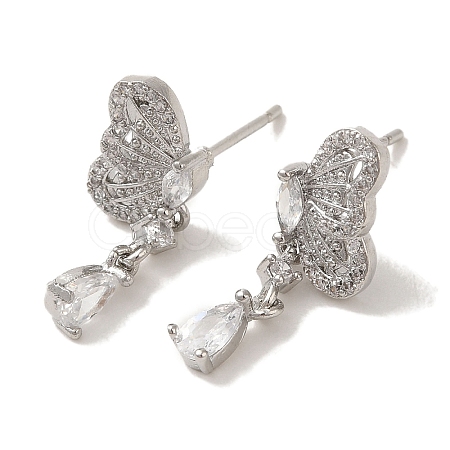 Brass Stud Earrings EJEW-R162-15B-P-1
