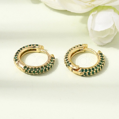 Brass Micro Pave Cubic Zirconia Hoop Earrings KK-CBA8324-24G-01-1