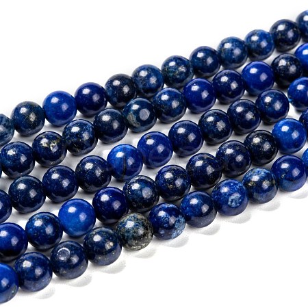 Natural Lapis Lazuli Beads Strands X-G-G087-8mm-1